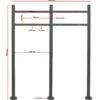 Wiltec 2er Set Designer Briefkasten V4 Anthrazit 1000 x 135 x 1200 mm, Wandbriefkasten mit Schloss, Sichtschlitz, Namensschild, Zeitungsrolle, Ständer, Postkasten pulverbeschichteter Stahl