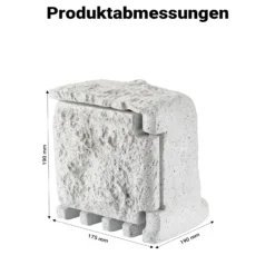 Wiltec 4-fach Gartensteckdose Außensteckdose Kunstharz IP44 Outdoor Steinoptik 5m Kabel