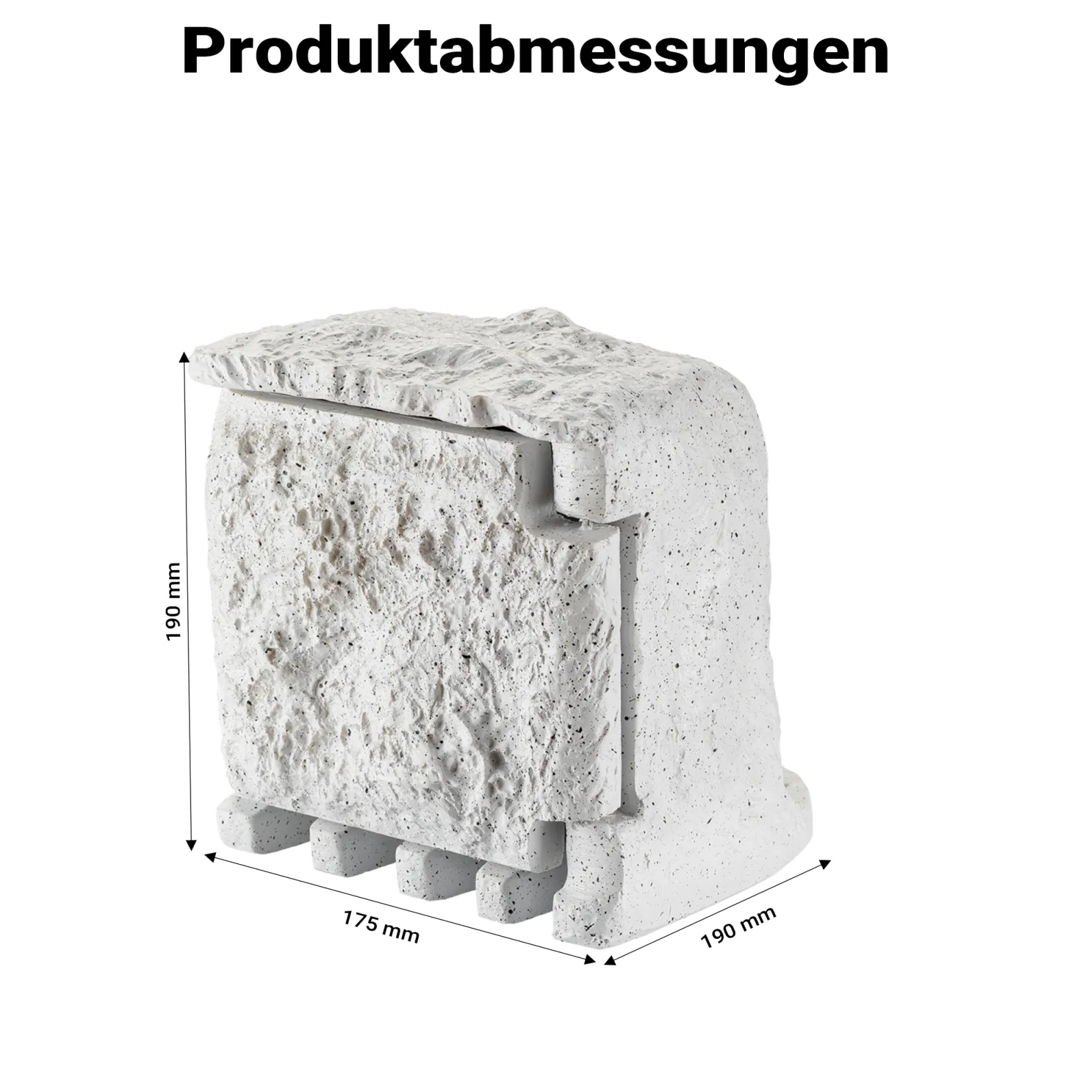 Wiltec 4-fach Gartensteckdose Außensteckdose Kunstharz IP44 Outdoor Steinoptik 5m Kabel