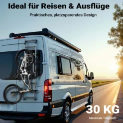 Wiltec Fahrradhalter für Wohnmobilleiter 2 Fahrräder, Fahrradträger Wohnmobil bis 30 kg, Fahrradträger Wohnwagen Aluminium, Robuste Fahrradhalterung