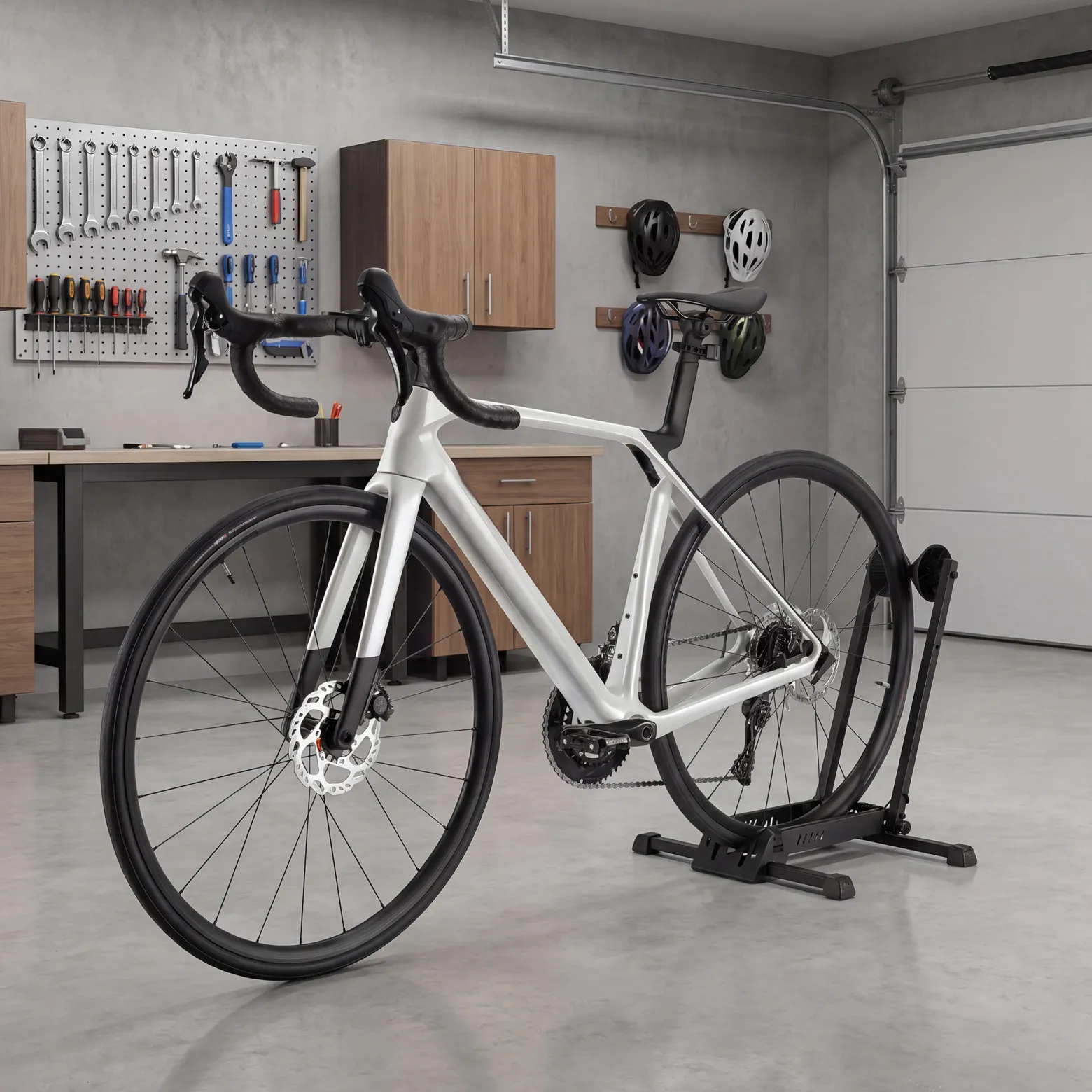 Wiltec Fahrrad Hinterradständer 450 x 365 x 540 mm bis 35 kg, freistehender Fahrradständer klappbar, Fahrradhalter für Garage, Keller und Wohnung