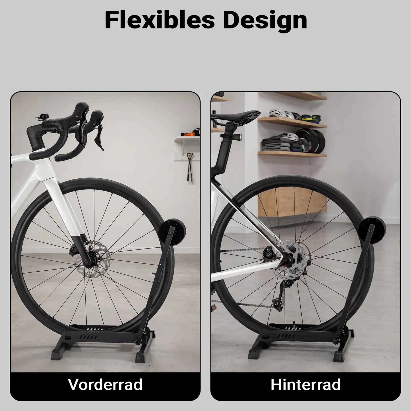 Wiltec Fahrrad Hinterradständer 450 x 365 x 540 mm bis 35 kg, freistehender Fahrradständer klappbar, Fahrradhalter für Garage, Keller und Wohnung