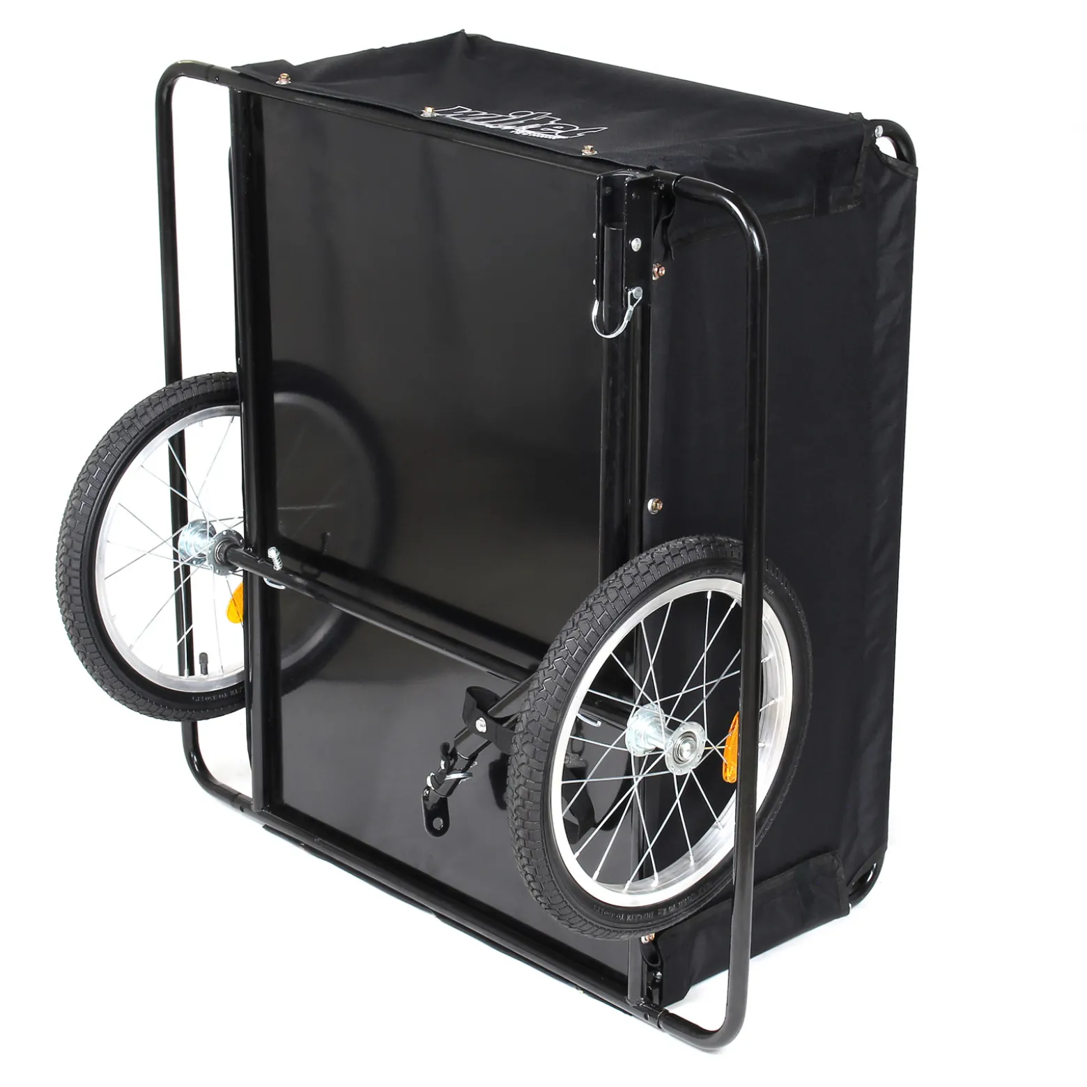 Wiltec Fahrrad Lastenanhänger 1460 x 880 x 590 mm bis 65 kg, Fahrradanhänger mit Radschutz Rahmen, Deichsel klappbar & Schnellkupplung für Einkäufe, Urlaub, Radtouren
