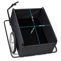 Wiltec Fahrrad Lastenanhänger 1460 x 880 x 590 mm bis 65 kg, Fahrradanhänger mit Radschutz Rahmen, Deichsel klappbar & Schnellkupplung für Einkäufe, Urlaub, Radtouren