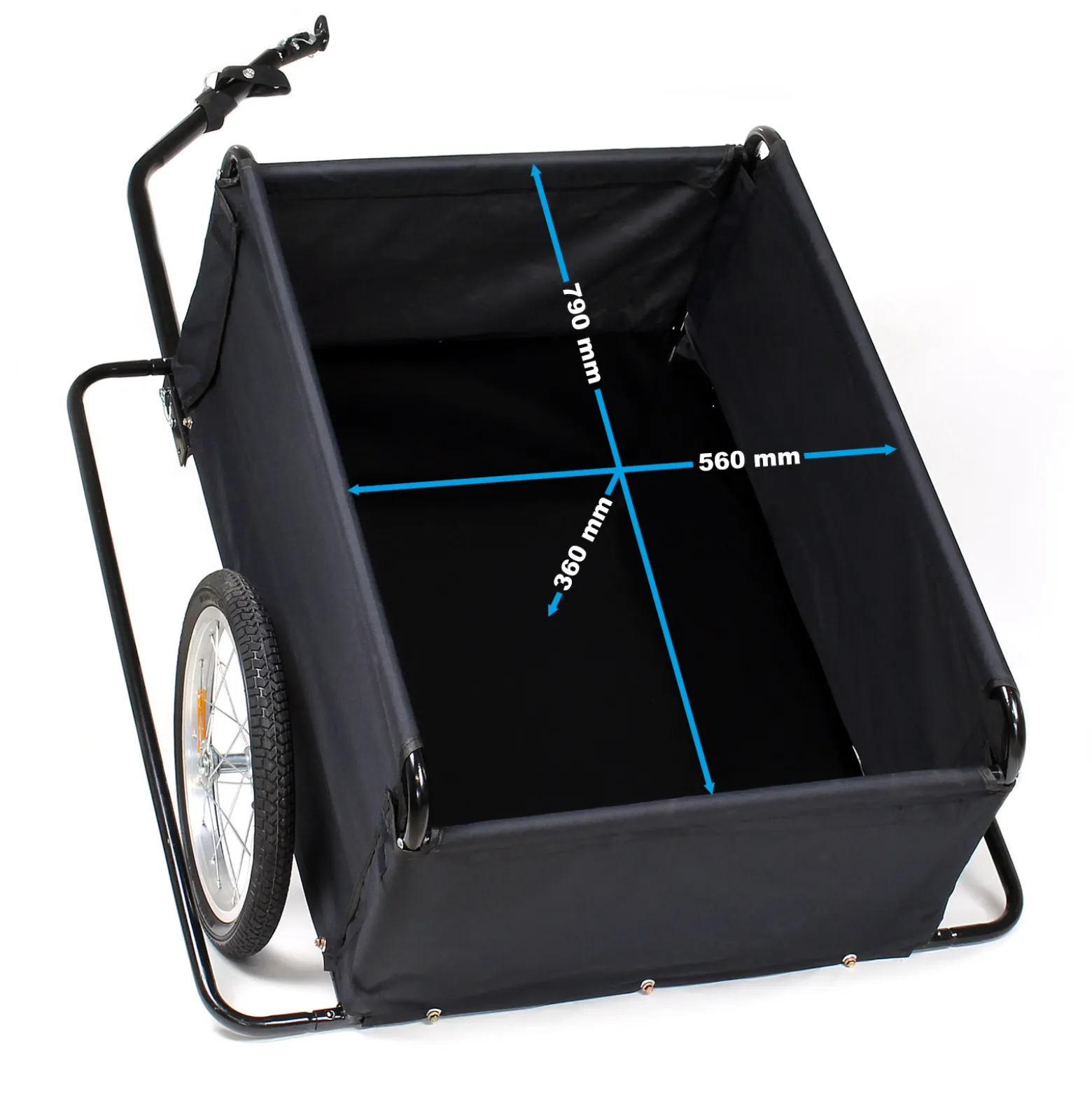 Wiltec Fahrrad Lastenanhänger 1460 x 880 x 590 mm bis 65 kg, Fahrradanhänger mit Radschutz Rahmen, Deichsel klappbar & Schnellkupplung für Einkäufe, Urlaub, Radtouren