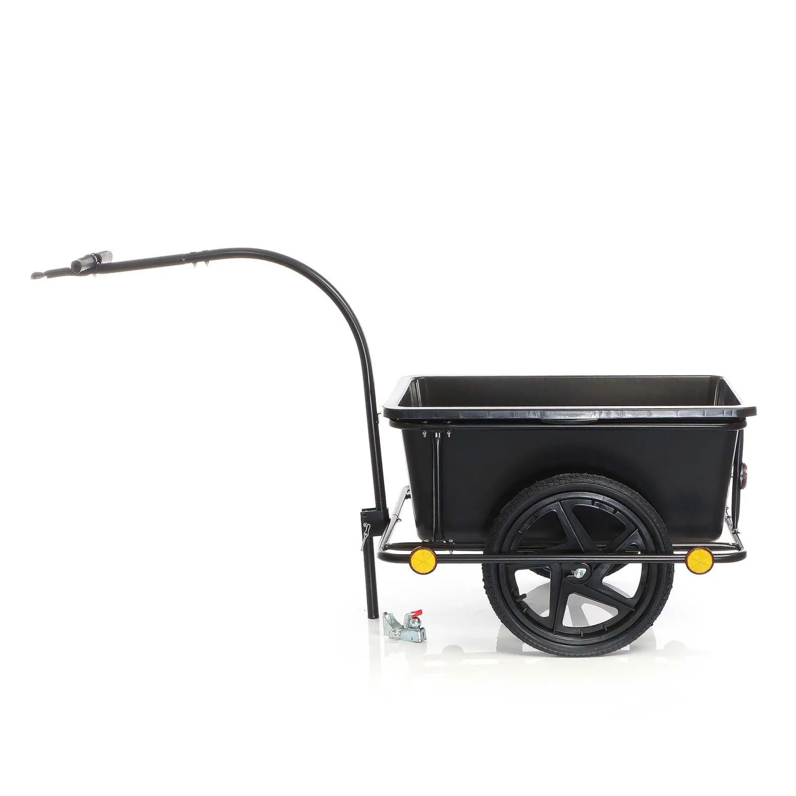 Wiltec Fahrrad Lastenanhänger 158x69x51 cm bis 80 kg, Fahrradanhänger mit 90 L Transportwanne, Kupplung und Luftreifen, Handwagen Anhänger für Fahrrad