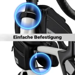 Wiltec Fahrrad Rahmentasche Oberrohrtasche 20 x 10 x 14 cm aus Polyester, wasserabweisende Fahrradtasche
