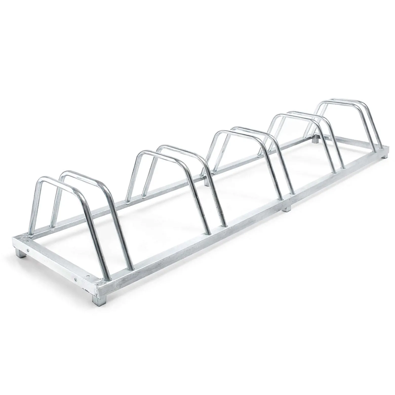 Wiltec Fahrradständer für 5 Fahrräder 158x39,5x22,5cm aus verzinktem Stahl und für Wandmontage geeignet Reihenparker Fahrradbügel