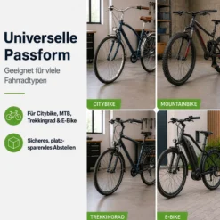 Wiltec Fahrradständer für 1 Fahrrad 39,5x39x26cm aus eloxiertem Stahl beliebig erweiterbar, zur Bodenmontage Fahrradbügel Seitenständer