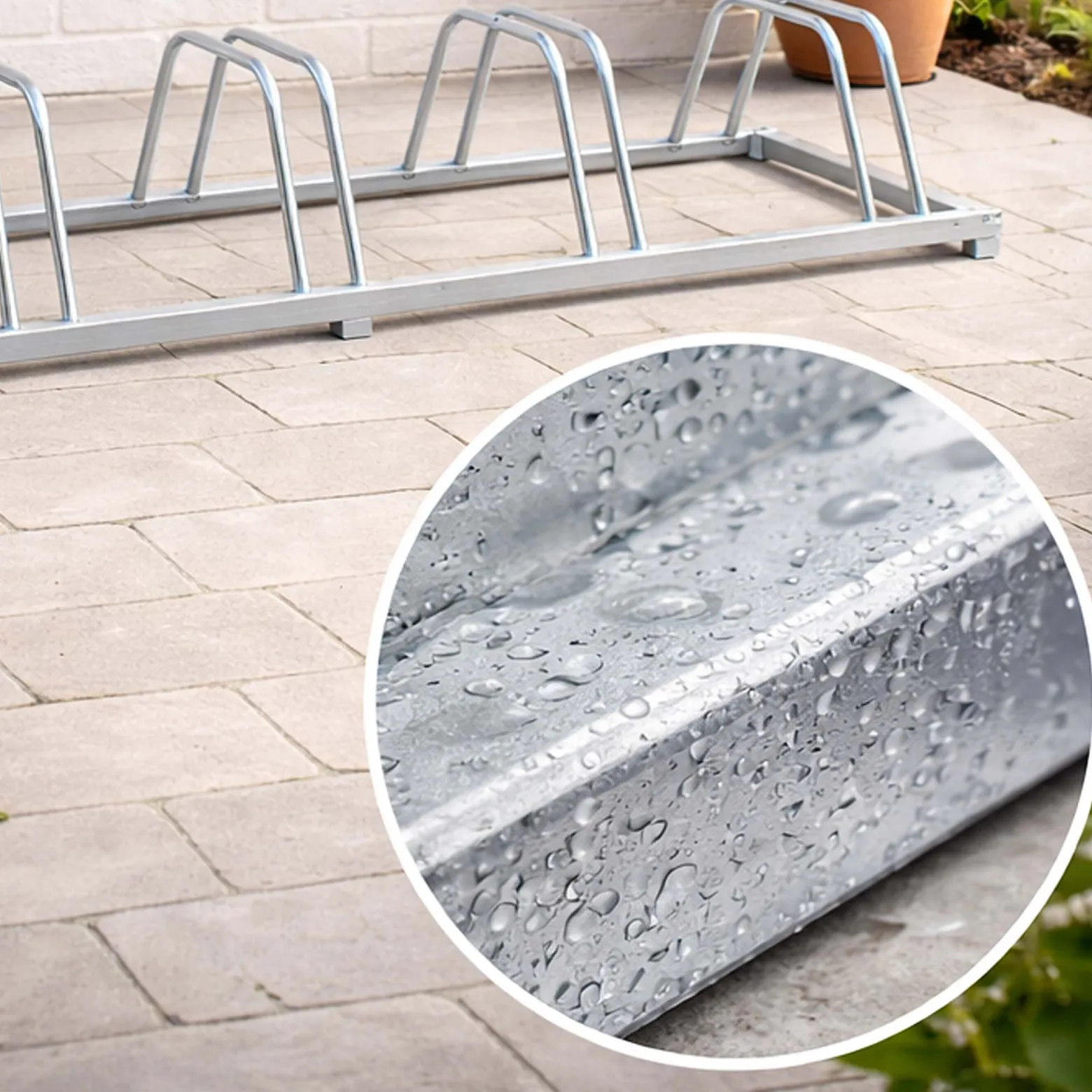 Wiltec Fahrradständer für 4 Fahrräder 124x39,5x19,5cm aus verzinktem Stahl und für Wandmontage geeignet Reihenparker Fahrradbügel