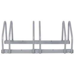 Wiltec Fahrradständer für 3 Fahrräder 70,5x33x27cm grau pulverbeschichteter Stahl und für Bodenmontage geeignet Reihenparker Fahrradbügel
