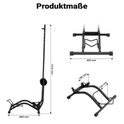 Wiltec Fahrradständer vertikal Typ 02 Universal Fahrradhalter 400 x 460 x 1300 mm bis 35 kg, Radständer mit höhenverstellbaren Ratschenhaken mit Push In System
