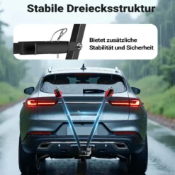 Wiltec Fahrradträger Anhängerkupplung für 3 Fahrräder, Fahrradträger für Auto Stahl, Fahrradhalterung bis 45 kg, Fahrrad Träger mit sicherer Fixierung