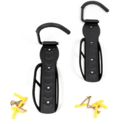 Wiltec Fahrradwandhalter für 2 Räder je 30kg 12x10x26,5 cm, platzsparende Wandhaken, Fahrradhalter auch für E Bike und andere Fahrräder