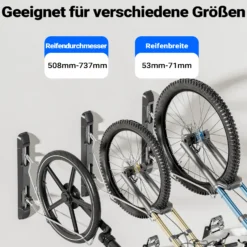 Wiltec Fahrrad Wandhalterung 11,8 x 63,8 x 58,3 cm bis 35 kg, Universal Fahrradhalterung höhenverstellbar, Fahrradaufhängung faltbar mit Schwenkarm