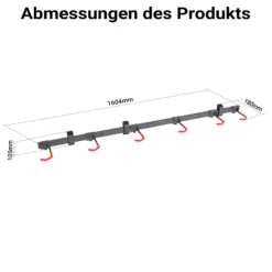Wiltec Fahrrad Wandhalterung für 6 Fahrräder 160,4 x 18 x 10,5 cm bis 150 kg, Universal Fahrradhalterung leichte Installation, Fahrradaufhängung Stahl