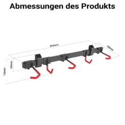 Wiltec Fahrrad Wandhalterung für 3 Fahrräder 82,4 x 18 x 13,6 cm bis 95 kg, Universal Fahrradhalterung leichte Installation, Fahrradaufhängung Stahl