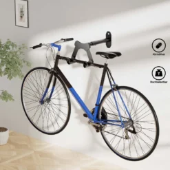 Wiltec Fahrrad Wandhalterung 39,8 x 16,7 x 32,6-42,6 cm bis 25 kg, Fahrradhalterung universell, Fahrradaufhängung Ø 55 mm Oberrohr & 45° Winkelverstellung