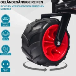 Wiltec Faltbarer Bollerwagen mit Kunststoffrädern, Faltbollerwagen für 80 kg max. Ladegewicht, Klappbollerwagen für den Garten oder Ausflüge