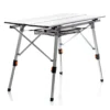 Wiltec Faltbarer Campingtisch 90x53 cm höhenverstellbar Klapptisch aus Aluminium max. 30kg mit aufrollbarer Tischplatte Camping Rolltisch Falttisch Garten Balkon Outdoor Tisch Tisch faltbar