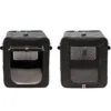 Wiltec Faltbare Transportbox für Hunde, Katzen XXL (106x71x81cm), robust, leicht, sicher, Hundebox mit entnehmbarem Kissen, Schwarz
