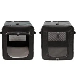 Wiltec Faltbare Transportbox für Hunde, Katzen XXL (106x71x81cm), robust, leicht, sicher, Hundebox mit entnehmbarem Kissen, Schwarz