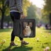 Wiltec Faltbare Transportbox für Hunde, Katzen M (58x46x53 cm), robust, leicht, sicher, Hundebox mit entnehmbarem Kissen, Schwarz