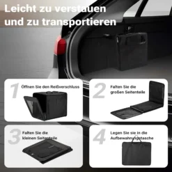 Wiltec Faltbare Transportbox für Hunde, Katzen M (58x46x53 cm), robust, leicht, sicher, Hundebox mit entnehmbarem Kissen, Schwarz