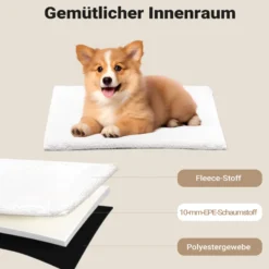 Wiltec Faltbare Transportbox für Hunde, Katzen XL (94x66x74cm), robust, leicht, sicher, Hundebox mit entnehmbarem Kissen, Schwarz