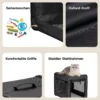 Wiltec Faltbare Transportbox für Hunde, Katzen S (42x36x41 cm), robust, leicht, sicher, Hundebox mit entnehmbarem Kissen, Schwarz