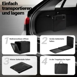 Wiltec Faltbare Transportbox für Hunde, Katzen S (42x36x41 cm), robust, leicht, sicher, Hundebox mit entnehmbarem Kissen, Schwarz