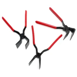 Wiltec Falzzangen Set 3 teilig, 3x Abkantzange 0° 45° 90° Maulbreite 55 mm für Dachdecker, Klempner, Blechzangen für die Blechbearbeitung
