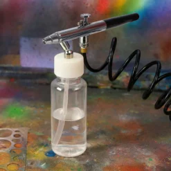 Wiltec Farbbecher für Airbrushpistole, 40 x 135 x 40 mm, Kunststoff Farbbehälter mit Deckel 70 cm³, Saugsystem, Variante 10, Airbrush Ersatzteil