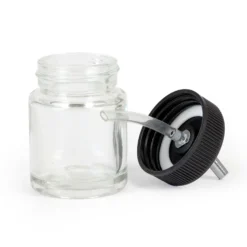 Wiltec Farbbecher für Airbrushpistole, 36 x 36 x 68 mm, Farbbehälter Glas mit Deckel 22 cm³, Saugsystem, Variante 2, Airbrush Ersatzteil