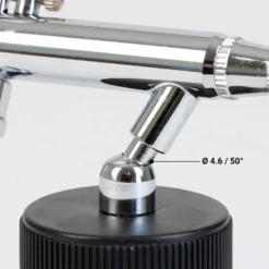 Wiltec Farbbecher für Airbrushpistole, 36 x 36 x 68 mm, Farbbehälter Glas mit Deckel 22 cm³, Saugsystem, Variante 2, Airbrush Ersatzteil