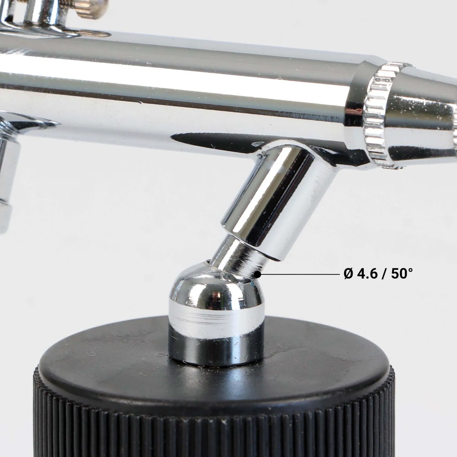 Wiltec Farbbecher für Airbrushpistole, 36 x 36 x 68 mm, Farbbehälter Glas mit Deckel 22 cm³, Saugsystem, Variante 2, Airbrush Ersatzteil