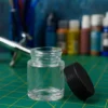 Wiltec Farbbecher für Airbrushpistole, 35 x 35 x 50 mm, Farbbehälter Glas mit Deckel 22 cm³, Variante 1, Airbrush Ersatzteil
