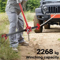 Wiltec Farm Jack – Allzweck-Set für Gelände, Wagenheber bis 3000 kg mit Stützplatte, Radhalterung, Stoßstangen-Adapter, Winden- & Klemmbefestigung