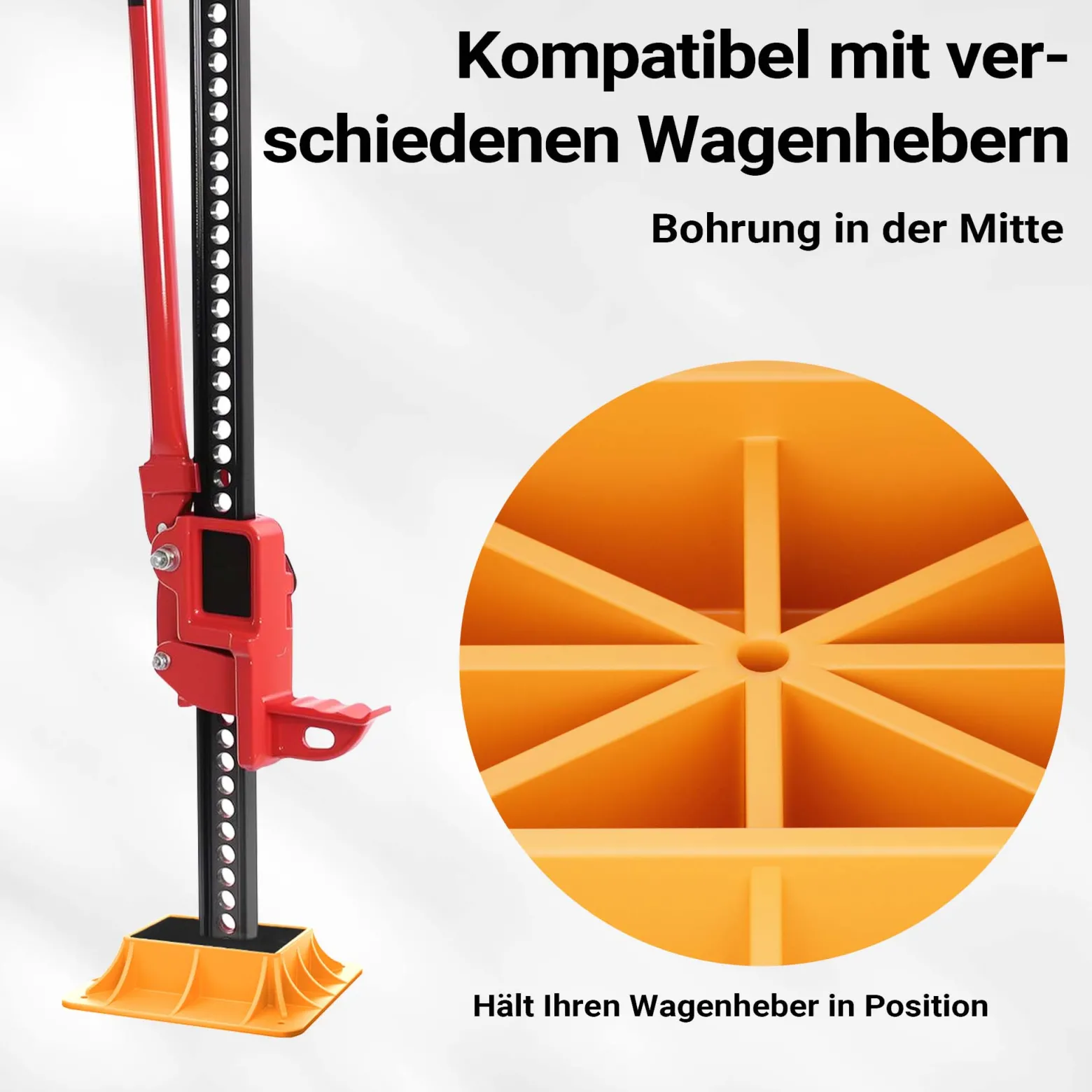 Wiltec Farm Jack – Allzweck-Set für Gelände, Wagenheber bis 3000 kg mit Stützplatte, Radhalterung, Stoßstangen-Adapter, Winden- & Klemmbefestigung