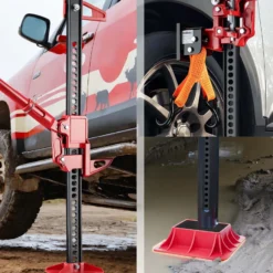 Wiltec Farm Jack – Kompakt-Offroad-Set für ATV/Anhänger, Wagenheber bis 3000 kg mit Unterlegplatte und Radhebe-Adapter