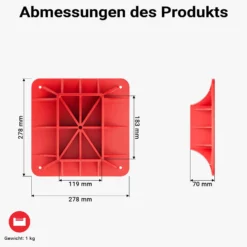 Wiltec Farm Jack – Kompakt-Offroad-Set für ATV/Anhänger, Wagenheber bis 3000 kg mit Unterlegplatte und Radhebe-Adapter