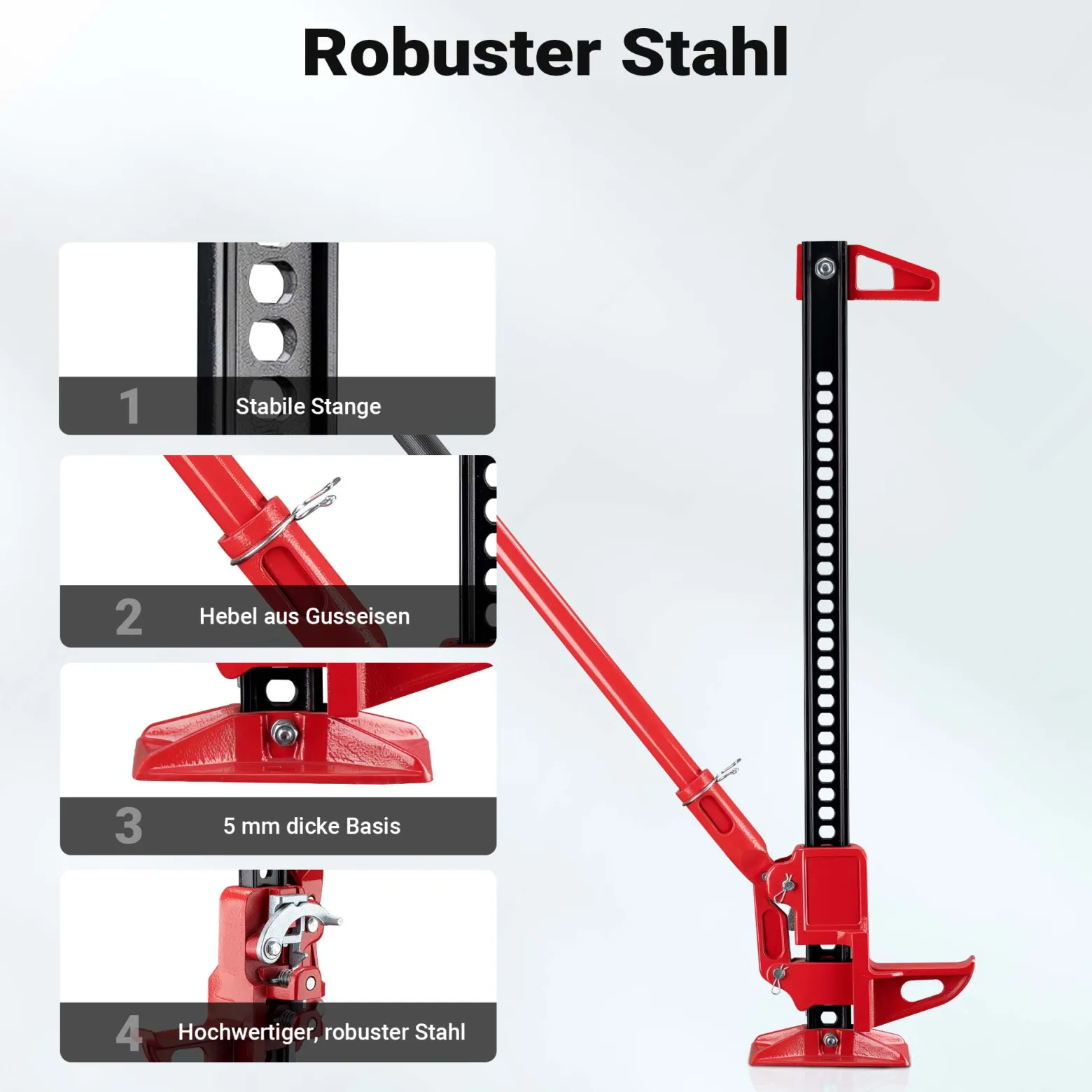 Wiltec Farm Jack – Kompakt-Offroad-Set für ATV/Anhänger, Wagenheber bis 3000 kg mit Unterlegplatte und Radhebe-Adapter