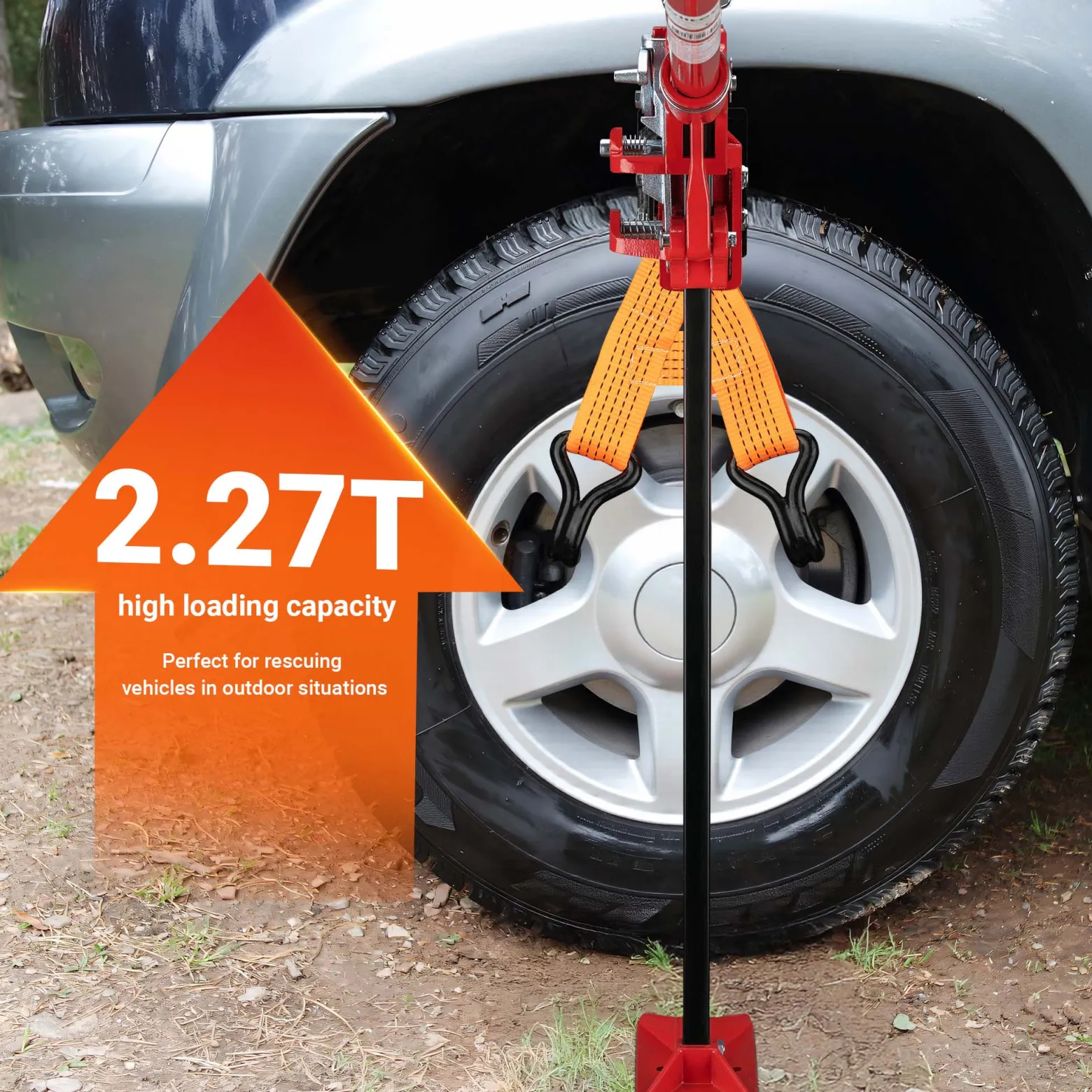 Wiltec Farm Jack – Kompakt-Offroad-Set für ATV/Anhänger, Wagenheber bis 3000 kg mit Unterlegplatte und Radhebe-Adapter