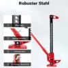 Wiltec Farm Jack – Kompakt-Set Basis, Wagenheber bis 3000 kg und max. 76 cm Hubhöhe mit obere Klemme