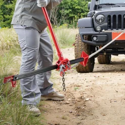 Wiltec Farm Jack – Kompakt-Set Basis, Wagenheber bis 3000 kg und max. 76 cm Hubhöhe mit obere Klemme