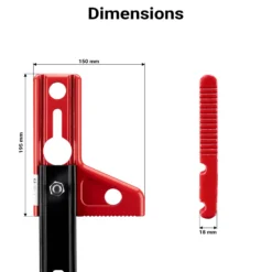 Wiltec Farm Jack – Kompakt-Set Basis, Wagenheber bis 3000 kg und max. 76 cm Hubhöhe mit obere Klemme