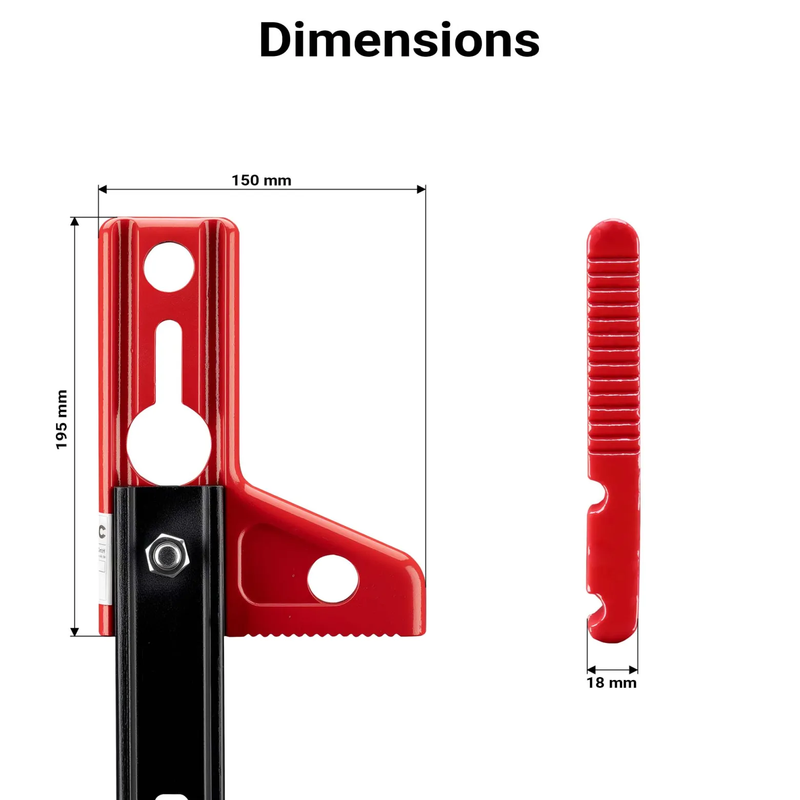 Wiltec Farm Jack – Kompakt-Set Basis, Wagenheber bis 3000 kg und max. 76 cm Hubhöhe mit obere Klemme