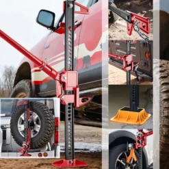 Wiltec Farm Jack – Profi-Set für extreme Einsätze, Wagenheber bis 3000 kg mit Stützplatte, Radhebe-Adapter, Stoßstangen-Adapter, Reserverad-Halterung, Winden- & Klemmbefestigung