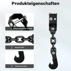 Wiltec Farm Jack Stoßstangenadapter bis 1361 kg, Wagenheberadapter für Stoßstange, Farm Jack Zubehör Stahl, Wagenheber Adapter für schnelles Anheben