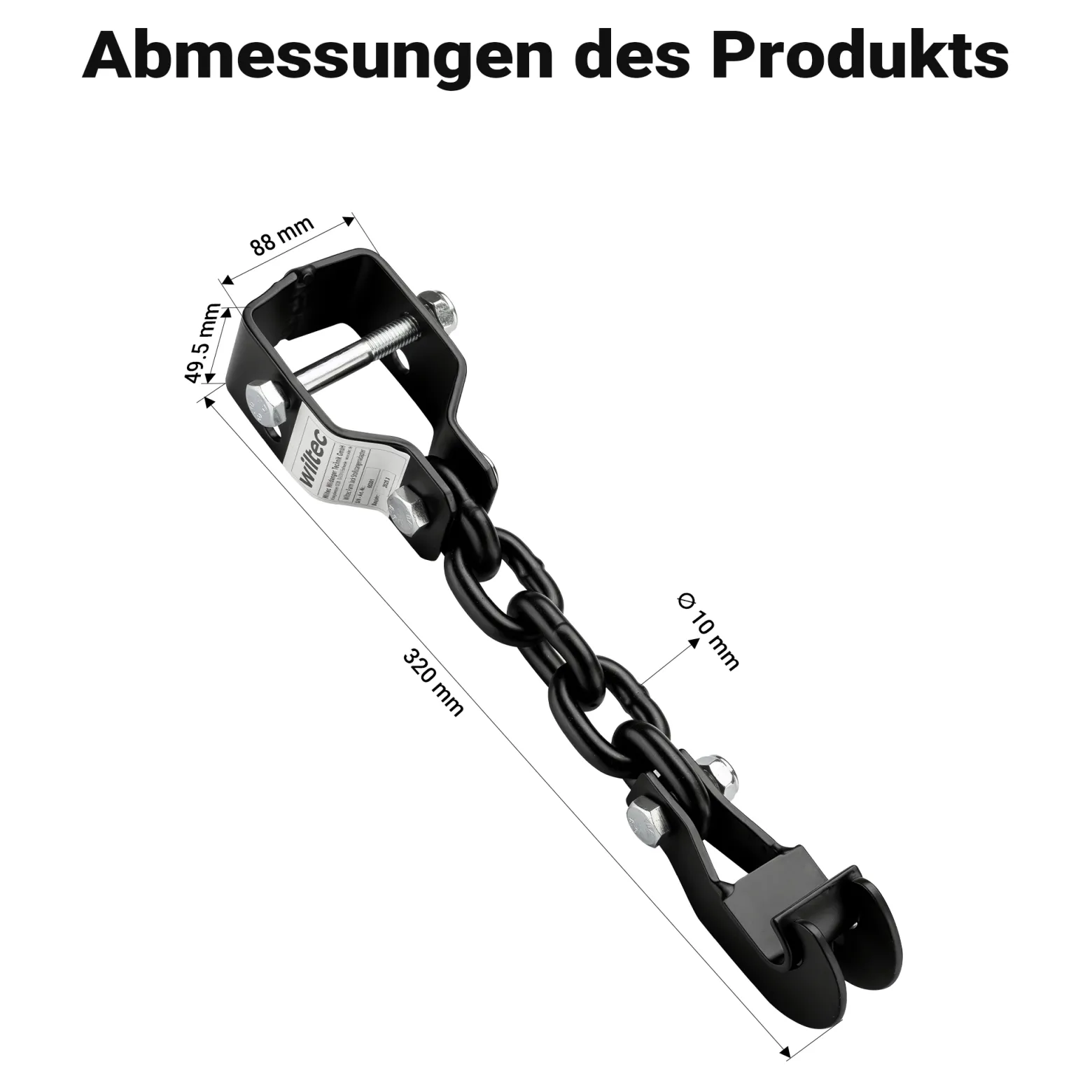Wiltec Farm Jack – Stoßstangen-Set, 48" Wagenheber bis 3000 kg mit max. Hubhöhe 105 cm plus Stoßstangen-Adapter